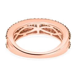 Natural Champagne Diamond Band Ring In Vermeil Rose Gold Over Sterling Silver 1.00 Ctw 16 Natural Champagne Diamond Band Ring In Vermeil Rose Gold Over Sterling Silver 1.00 Ctw -Jewelry store 3648107 6