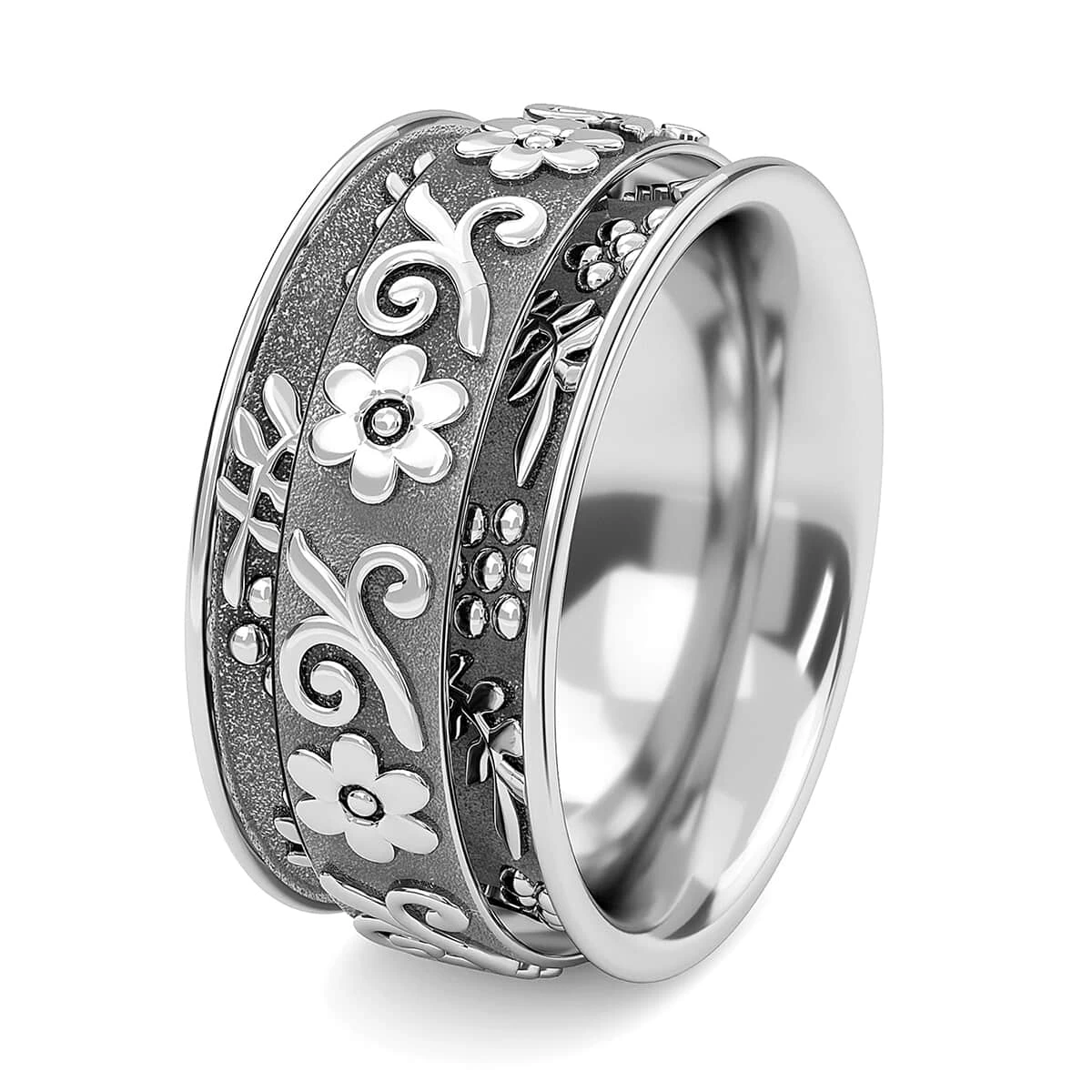 Artisan Crafted Sterling Silver Spinner Ring, Anxiety Ring For Women, Fidget Rings For Anxiety For Women, Stress Relieving Anxiety Ring (4.25 G) 8 Artisan Crafted Sterling Silver Spinner Ring, Anxiety Ring For Women, Fidget Rings For Anxiety For Women, Stress Relieving Anxiety Ring (4.25 G) - Image 6