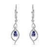 Tanzanite Drop Dangle Earrings In Platinum Plated Sterling Silver, Tanzanite Earrings For Women, Wedding Gifts For Women 0.65 Ctw -Jewelry store 3668474