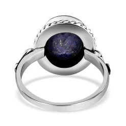 Artisan Crafted Lapis Lazuli Solitaire Ring In Sterling Silver 3.00 Ctw -Jewelry store 3695804 6