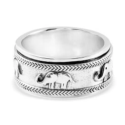 Sterling Silver Elephant Spinner Ring, Anxiety Ring For Women, Fidget Rings For Anxiety For Women, Stress Relieving Anxiety Ring, Promise Rings (5 G) -Jewelry store 3711609 6
