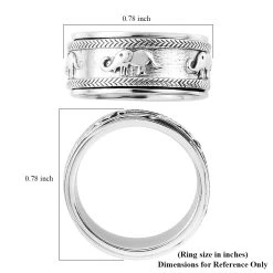 Sterling Silver Elephant Spinner Ring, Anxiety Ring For Women, Fidget Rings For Anxiety For Women, Stress Relieving Anxiety Ring, Promise Rings (5 G) -Jewelry store 3711609 7