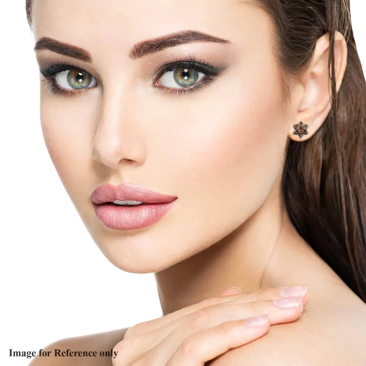 Natural Diamond Earrings In Sterling Silver, Flower Studs, Diamond Floral Earrings, Birthdya Gifts For Her 1.00 Ctw 6 Natural Diamond Earrings In Sterling Silver, Flower Studs, Diamond Floral Earrings, Birthdya Gifts For Her 1.00 Ctw - Image 4