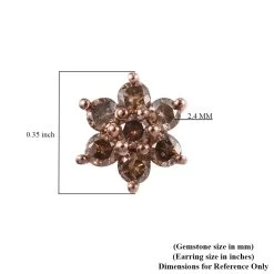 Natural Diamond Earrings In Sterling Silver, Flower Studs, Diamond Floral Earrings, Birthdya Gifts For Her 1.00 Ctw 13 Natural Diamond Earrings In Sterling Silver, Flower Studs, Diamond Floral Earrings, Birthdya Gifts For Her 1.00 Ctw -Jewelry store 3713024 5