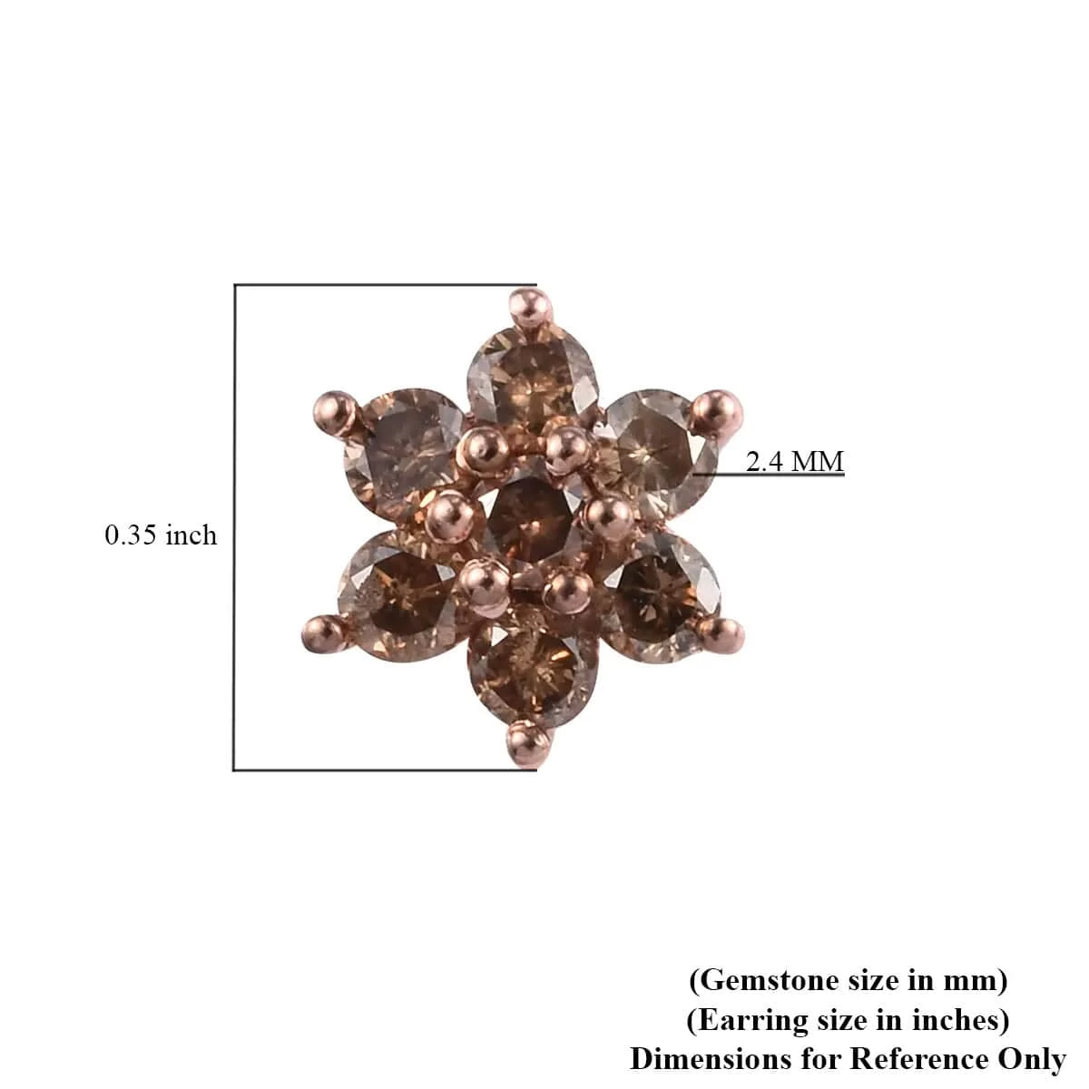 Natural Diamond Earrings In Sterling Silver, Flower Studs, Diamond Floral Earrings, Birthdya Gifts For Her 1.00 Ctw 8 Natural Diamond Earrings In Sterling Silver, Flower Studs, Diamond Floral Earrings, Birthdya Gifts For Her 1.00 Ctw - Image 6