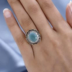 Grandidierite, Natural Champagne And White Diamond Double Halo Ring In Rhodium And Vermeil Yellow Gold Over Sterling Silver 5.65 Ctw 10 Grandidierite, Natural Champagne And White Diamond Double Halo Ring In Rhodium And Vermeil Yellow Gold Over Sterling Silver 5.65 Ctw -Jewelry store 3727765 2