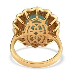 Grandidierite, Natural Champagne And White Diamond Double Halo Ring In Rhodium And Vermeil Yellow Gold Over Sterling Silver 5.65 Ctw 12 Grandidierite, Natural Champagne And White Diamond Double Halo Ring In Rhodium And Vermeil Yellow Gold Over Sterling Silver 5.65 Ctw -Jewelry store 3727765 4