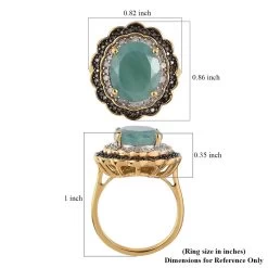 Grandidierite, Natural Champagne And White Diamond Double Halo Ring In Rhodium And Vermeil Yellow Gold Over Sterling Silver 5.65 Ctw 13 Grandidierite, Natural Champagne And White Diamond Double Halo Ring In Rhodium And Vermeil Yellow Gold Over Sterling Silver 5.65 Ctw -Jewelry store 3727765 5