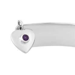 Amethyst Cuff Bangle In Platinum Over Sterling Silver (7.25 In) 9.0 Grams -Jewelry store 3732418 4