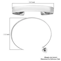 Amethyst Cuff Bangle In Platinum Over Sterling Silver (7.25 In) 9.0 Grams -Jewelry store 3732418 5