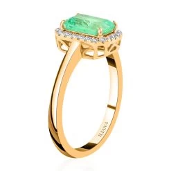 Iliana AAA Boyaca Colombian Emerald And G-H SI Diamond Ring In 18K Yellow Gold 1.40 Ctw -Jewelry store 3748442 2