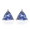 Tanzanite Solitaire Stud Earrings In Platinum Over Sterling Silver 0.65 Ctw -Jewelry store 3785144