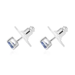 Tanzanite Solitaire Stud Earrings In Platinum Over Sterling Silver 0.65 Ctw -Jewelry store 3785144 3