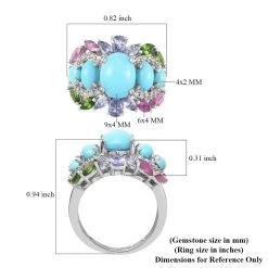 Sleeping Beauty Turquoise And Multi Gemstone Ring In Platinum Over Sterling Silver 4.60 Ctw 15 Sleeping Beauty Turquoise And Multi Gemstone Ring In Platinum Over Sterling Silver 4.60 Ctw -Jewelry store 3790835 6