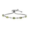 Peridot Bolo Bracelet In Platinum Over Sterling Silver 2.50 Ctw -Jewelry store 3804830
