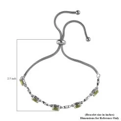 Peridot Bolo Bracelet In Platinum Over Sterling Silver 2.50 Ctw 12 Peridot Bolo Bracelet In Platinum Over Sterling Silver 2.50 Ctw -Jewelry store 3804830 3