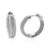 Lustro Stella Made With Finest CZ Inside Out Hoop Earrings In Platinum Over Sterling Silver 3.75 Ctw -Jewelry store 3809635