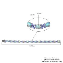 Premium Ethiopian Welo Opal And Tanzanite Bracelet In Platinum Over Sterling Silver (8.00 In) 11.35 Ctw 13 Premium Ethiopian Welo Opal And Tanzanite Bracelet In Platinum Over Sterling Silver (8.00 In) 11.35 Ctw -Jewelry store 3810352 4