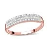 Diamond Band Ring In Vermeil RG Over Sterling Silver,Wedding Rings,Eternity Band,Promise Rings For Women 0.25 Ctw 2 Diamond Band Ring In Vermeil RG Over Sterling Silver,Wedding Rings,Eternity Band,Promise Rings For Women 0.25 Ctw -Jewelry store 3820210