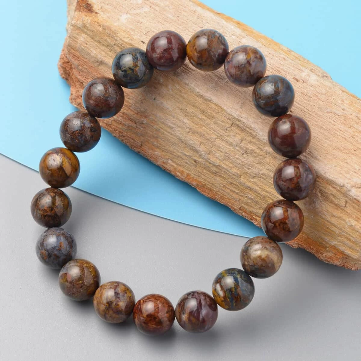 Pietersite Beaded Stretch Bracelet, Adjustable Beads Bracelet, Pietersite Bead Jewelry 151.00 Ctw 4 Pietersite Beaded Stretch Bracelet, Adjustable Beads Bracelet, Pietersite Bead Jewelry 151.00 Ctw - Image 2