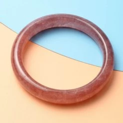 Premium Strawberry Quartz Bangle Bracelet (7.25 In) 224.50 Ctw -Jewelry store 3836171 1