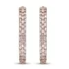 Natural Pink Diamond I3 Hoop Earrings In Vermeil Rose Gold Over Sterling Silver 0.50 Ctw -Jewelry store 3844807