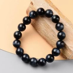 Premium South African Blue Tiger Eye Beaded Stretch Bracelet, Adjustable Beads Bracelet, Tiger Eye Bead Jewelry 234.00 Ctw -Jewelry store 3845883 1