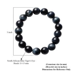 Premium South African Blue Tiger Eye Beaded Stretch Bracelet, Adjustable Beads Bracelet, Tiger Eye Bead Jewelry 234.00 Ctw -Jewelry store 3845883 2