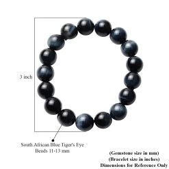 Premium South African Blue Tiger Eye Beaded Stretch Bracelet, Adjustable Beads Bracelet, Tiger Eye Bead Jewelry 234.00 Ctw -Jewelry store 3845883 3
