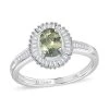 Luxoro 14K White Gold AAA Narsipatnam Alexandrite, Diamond (0.33 Cts) Halo Ring 1.25 Ctw -Jewelry store 3848818