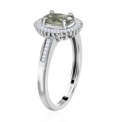 Luxoro 14K White Gold AAA Narsipatnam Alexandrite, Diamond (0.33 Cts) Halo Ring 1.25 Ctw 12 Luxoro 14K White Gold AAA Narsipatnam Alexandrite, Diamond (0.33 Cts) Halo Ring 1.25 Ctw -Jewelry store 3848818 3