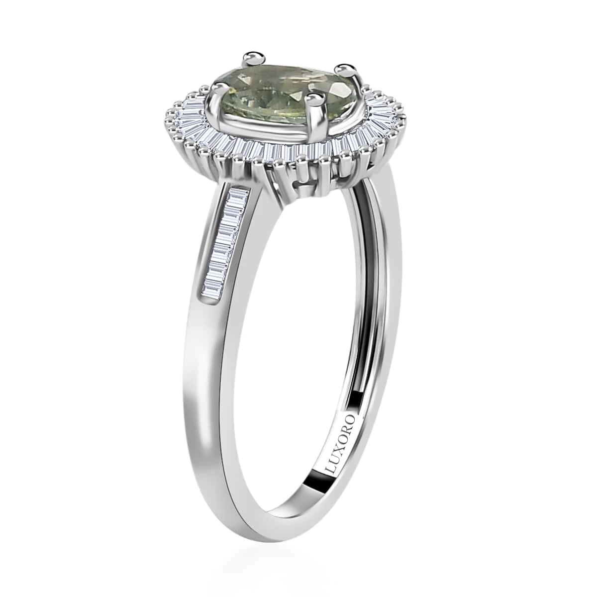 Luxoro 14K White Gold AAA Narsipatnam Alexandrite, Diamond (0.33 Cts) Halo Ring 1.25 Ctw 6 Luxoro 14K White Gold AAA Narsipatnam Alexandrite, Diamond (0.33 Cts) Halo Ring 1.25 Ctw - Image 4