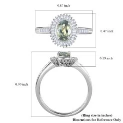 Luxoro 14K White Gold AAA Narsipatnam Alexandrite, Diamond (0.33 Cts) Halo Ring 1.25 Ctw 14 Luxoro 14K White Gold AAA Narsipatnam Alexandrite, Diamond (0.33 Cts) Halo Ring 1.25 Ctw -Jewelry store 3848818 5