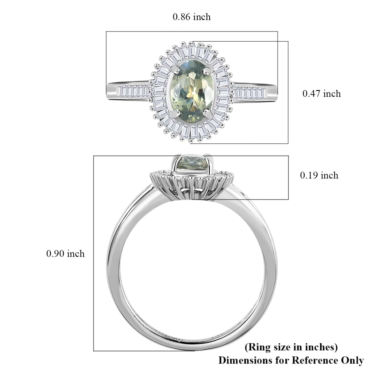 Luxoro 14K White Gold AAA Narsipatnam Alexandrite, Diamond (0.33 Cts) Halo Ring 1.25 Ctw 8 Luxoro 14K White Gold AAA Narsipatnam Alexandrite, Diamond (0.33 Cts) Halo Ring 1.25 Ctw - Image 6