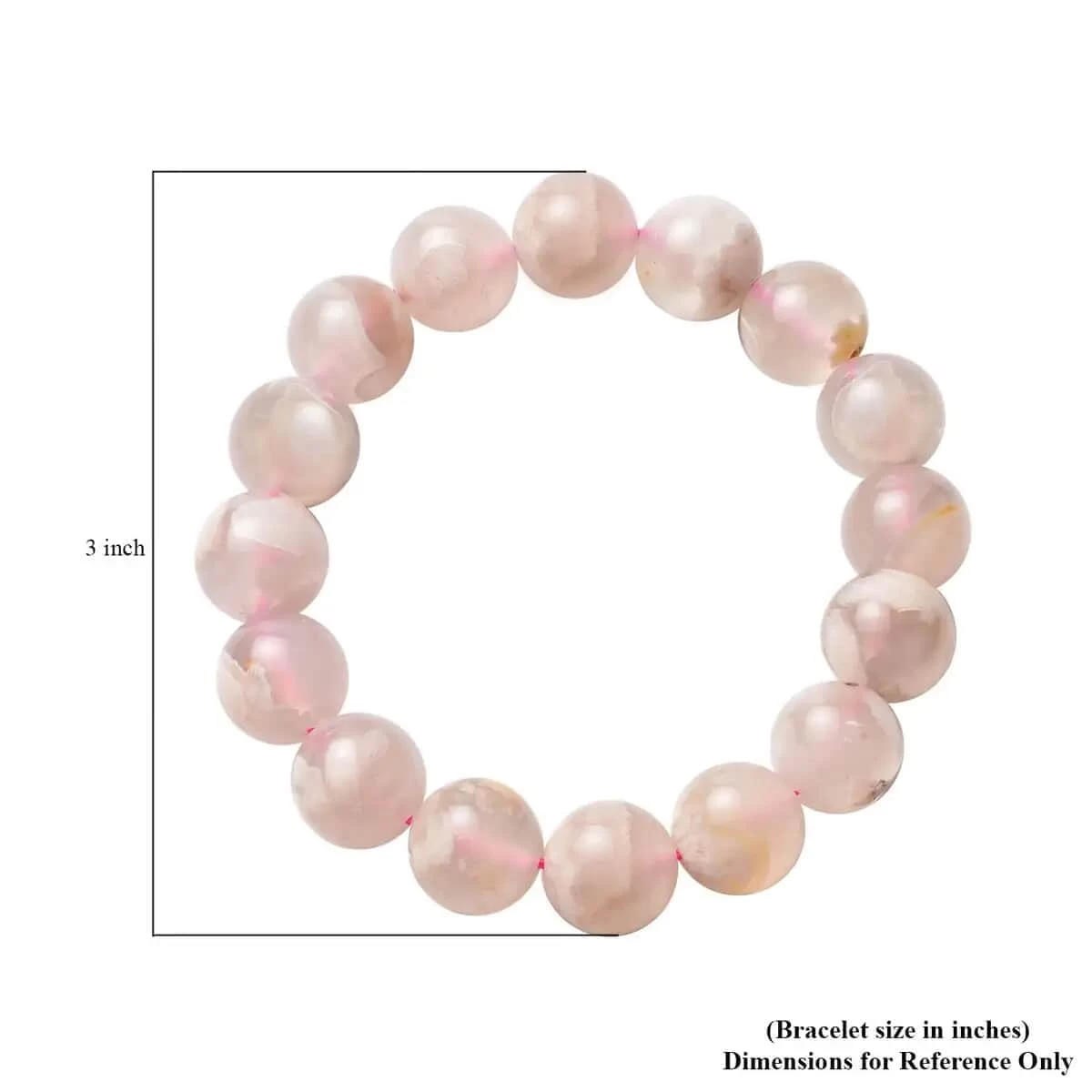 Cherry Blossom Agate Beaded Bracelet, Adjustable Beads Bracelet, Agate Bead Jewelry 214.00 Ctw 8 Cherry Blossom Agate Beaded Bracelet, Adjustable Beads Bracelet, Agate Bead Jewelry 214.00 Ctw - Image 6