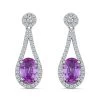 Iliana 18K White Gold AAA Madagascar Pink Sapphire And G-H SI Diamond Earrings 2.25 Ctw -Jewelry store 3856381