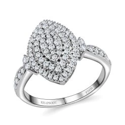Rhapsody 950 Platinum IGI CERTIFIED Diamond E-F VS Marquise Shape Ring 7.80 Grams 1.00 Ctw