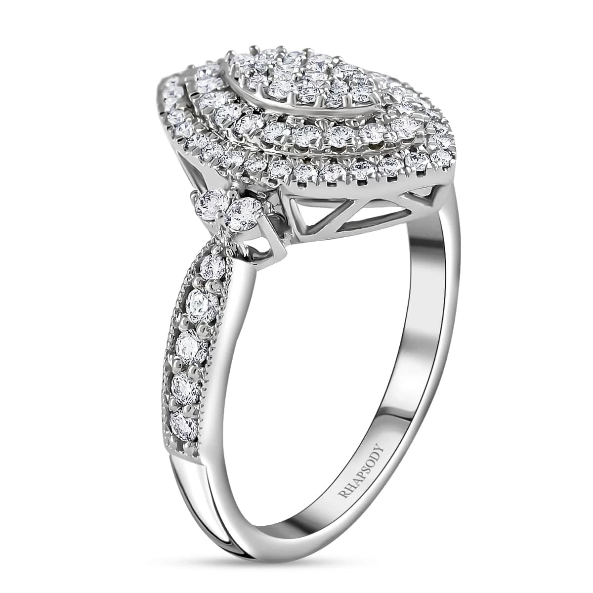 Rhapsody 950 Platinum IGI CERTIFIED Diamond E-F VS Marquise Shape Ring 7.80 Grams 1.00 Ctw 5 Rhapsody 950 Platinum IGI CERTIFIED Diamond E-F VS Marquise Shape Ring 7.80 Grams 1.00 Ctw - Image 3