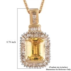 Premium Yellow Sapphire And Diamond Halo Pendant Necklace 20 Inches In Vermeil Yellow Gold Over Sterling Silver 1.50 Ctw -Jewelry store 3866251 4