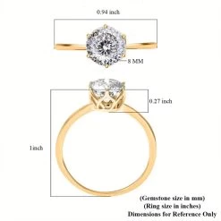 Luxoro 129 Facet Moissanite Solitaire Ring, Moissanite Ring, 10K Yellow Gold Ring, Solitaire Gold Ring, Wedding Ring For Women, Gold Gift For Her 1.75 Ctw -Jewelry store 3879248 6