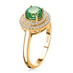 Iliana 18K Yellow Gold AAA Kagem Zambian Emerald And G-H SI Diamond Double Halo Ring 4.50 Grams 1.25 Ctw 10 Iliana 18K Yellow Gold AAA Kagem Zambian Emerald And G-H SI Diamond Double Halo Ring 4.50 Grams 1.25 Ctw -Jewelry store 3879896 2