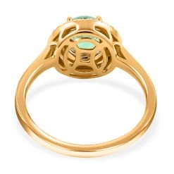 Iliana 18K Yellow Gold AAA Kagem Zambian Emerald And G-H SI Diamond Double Halo Ring 4.50 Grams 1.25 Ctw 11 Iliana 18K Yellow Gold AAA Kagem Zambian Emerald And G-H SI Diamond Double Halo Ring 4.50 Grams 1.25 Ctw -Jewelry store 3879896 3