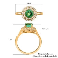 Iliana 18K Yellow Gold AAA Kagem Zambian Emerald And G-H SI Diamond Double Halo Ring 4.50 Grams 1.25 Ctw 12 Iliana 18K Yellow Gold AAA Kagem Zambian Emerald And G-H SI Diamond Double Halo Ring 4.50 Grams 1.25 Ctw -Jewelry store 3879896 4