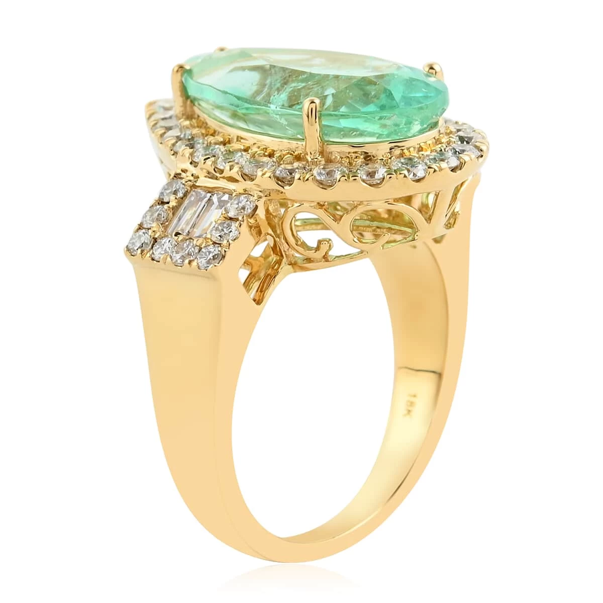 Iliana 18K Yellow Gold AAA Boyaca Colombian Emerald And G-H SI Diamond Ring 10.50 Grams 6.40 Ctw 5 Iliana 18K Yellow Gold AAA Boyaca Colombian Emerald And G-H SI Diamond Ring 10.50 Grams 6.40 Ctw - Image 3