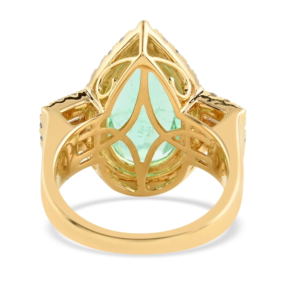 Iliana 18K Yellow Gold AAA Boyaca Colombian Emerald And G-H SI Diamond Ring 10.50 Grams 6.40 Ctw 6 Iliana 18K Yellow Gold AAA Boyaca Colombian Emerald And G-H SI Diamond Ring 10.50 Grams 6.40 Ctw - Image 4