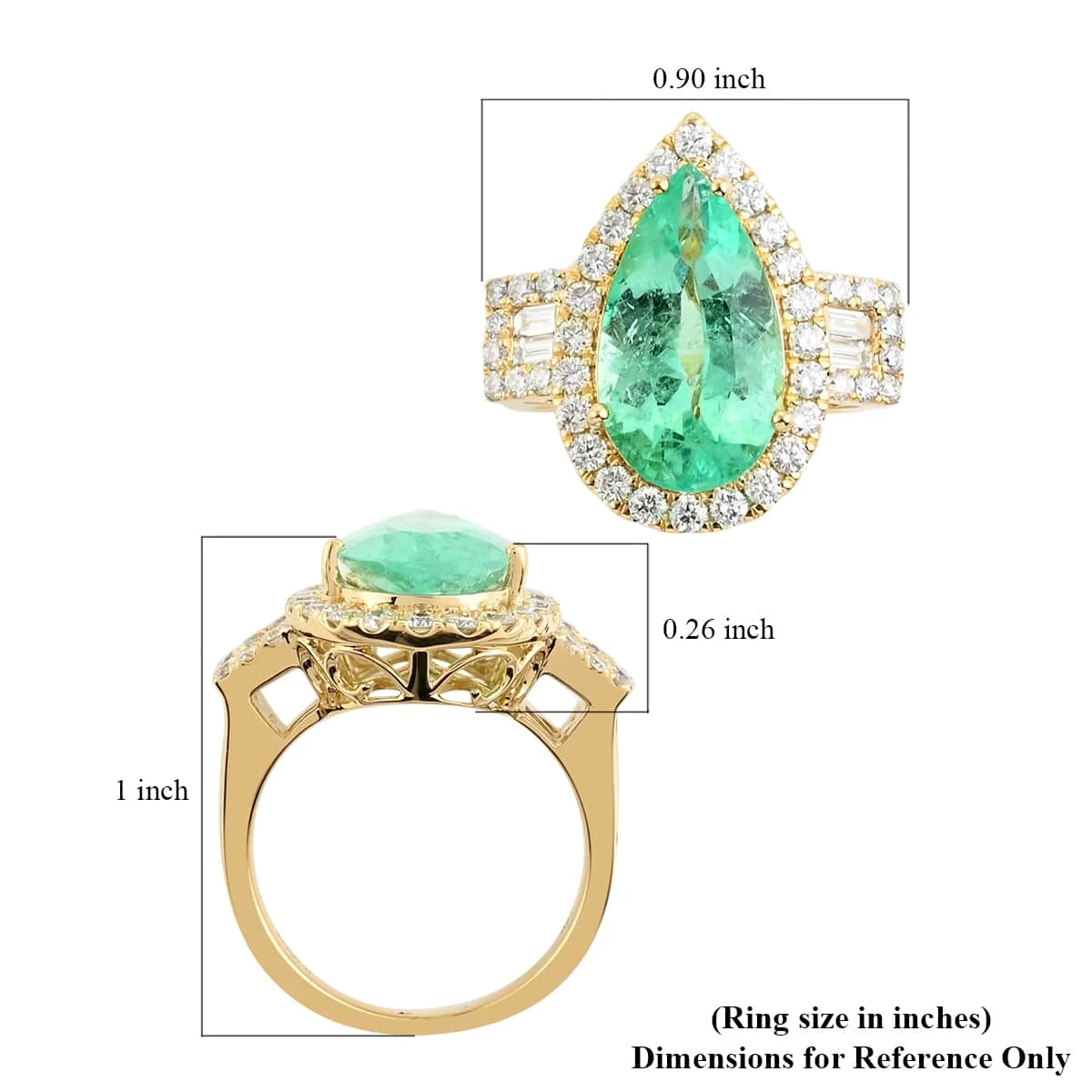 Iliana 18K Yellow Gold AAA Boyaca Colombian Emerald And G-H SI Diamond Ring 10.50 Grams 6.40 Ctw 7 Iliana 18K Yellow Gold AAA Boyaca Colombian Emerald And G-H SI Diamond Ring 10.50 Grams 6.40 Ctw - Image 5