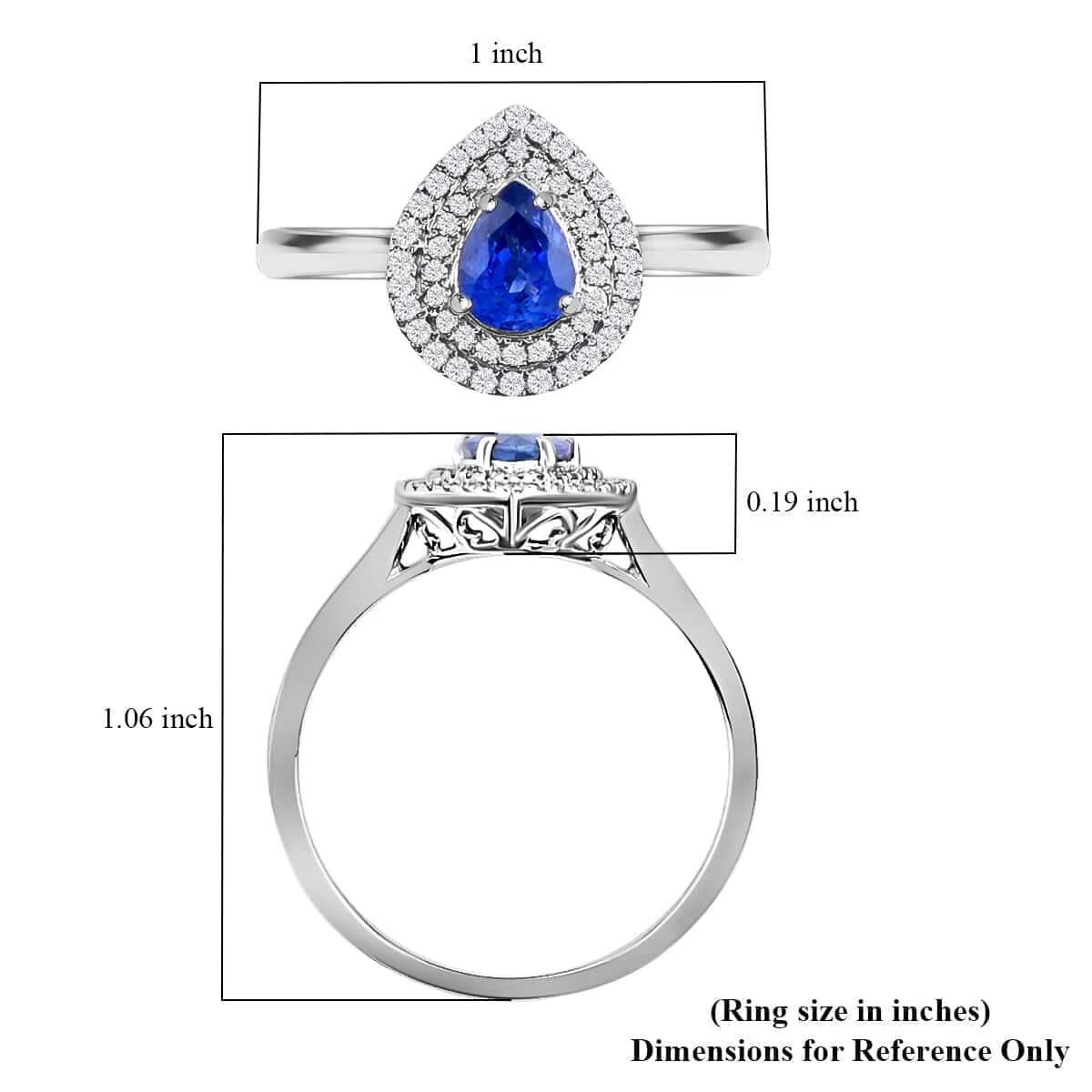 ILIANA 18K White Gold Extremly Rare AAA Royal Ceylon Sapphire, Diamond (G-H, SI) (0.26 Cts) Ring (3.75 G) 1.30 Ctw 7 ILIANA 18K White Gold Extremly Rare AAA Royal Ceylon Sapphire, Diamond (G-H, SI) (0.26 Cts) Ring (3.75 G) 1.30 Ctw - Image 5