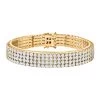 Lustro Stella Finest CZ Multi Row Tennis Bracelet, Cubic Zirconia Bracelet,14K Yellow Gold Over Sterling Silver Bracelet, Silver Tennis Bracelet (6.50 In) 25.00 Ctw -Jewelry store 3883671