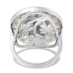 Ethiopian Welo Opal And Multi Gemstone Double Circle Ring In Rhodium Over Sterling Silver 8.45 Grams 2.40 -Jewelry store 3884198 4