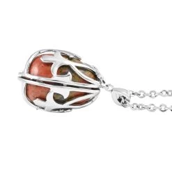 Unakite Pendant Necklace (18-20 Inches) In Silvertone And Stainless Steel 20.00 Ctw , Tarnish-Free, Waterproof, Sweat Proof Jewelry -Jewelry store 4004677 3
